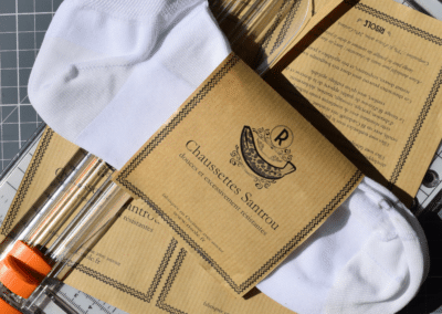 Chaussettes durables Made in France blanches Santrou de la marque Risole