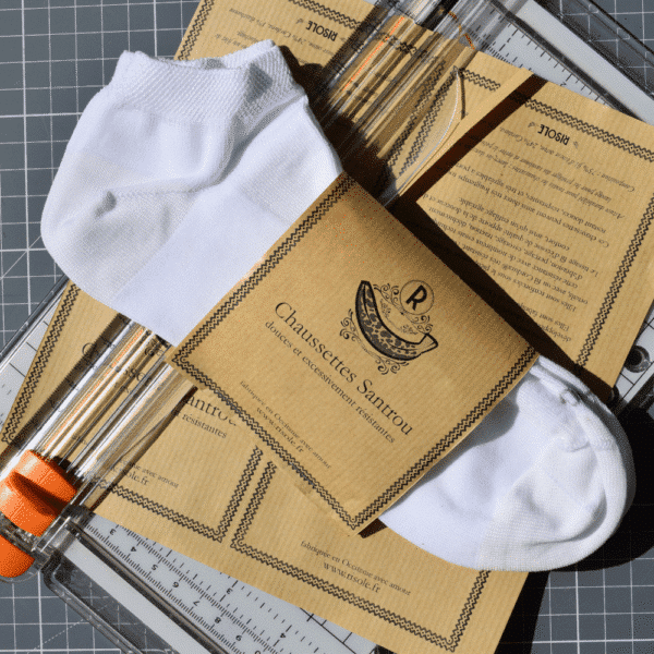 Chaussettes durables Made in France blanches Santrou de la marque Risole