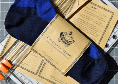 Chaussettes durables Made in France bleues Santrou de la marque Risole