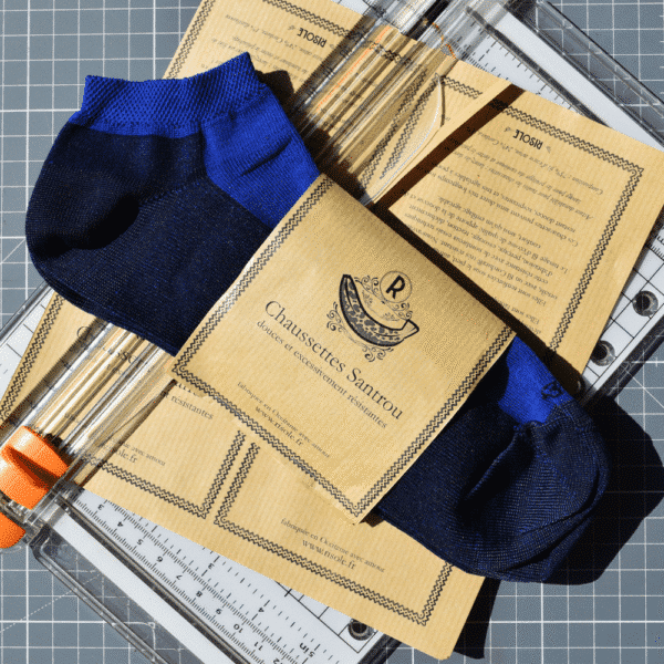 Chaussettes durables Made in France bleues Santrou de la marque Risole