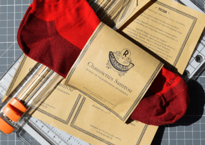 Chaussettes durables Made in France rouges Santrou de la marque Risole