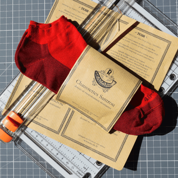 Chaussettes durables Made in France rouges Santrou de la marque Risole